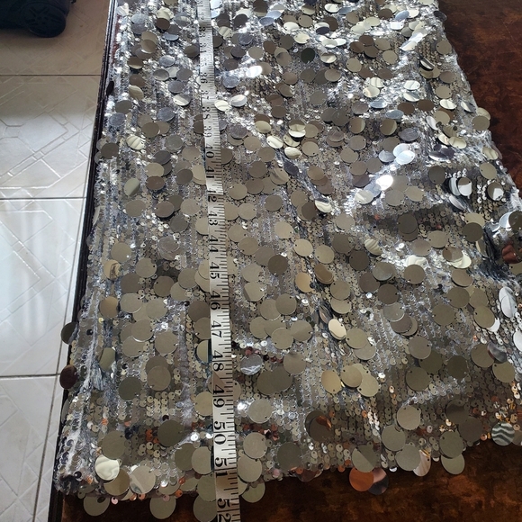 Petal & Pup Silver Sequin Midi Dress - Picture 11 of 14